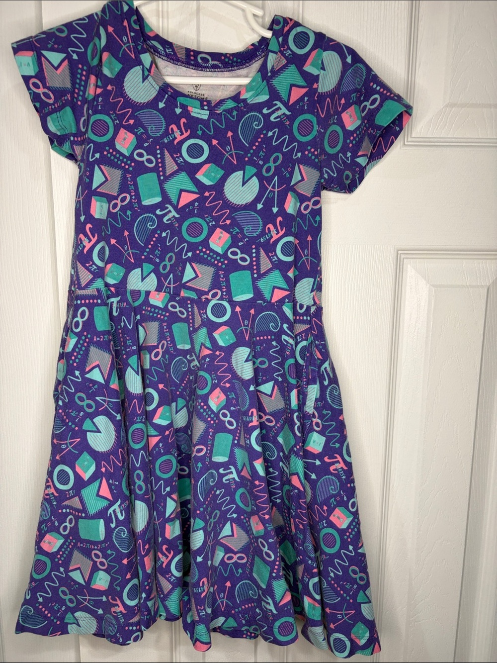 Girls' sz6 Purple Math Skater Dress